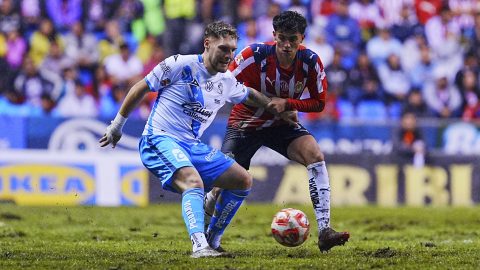 Puebla, Puebla, 27 de septiembre de 2025. , durante el partido correspondiente a la jornada 11 del torneo Apertura 2025 de la Liga BBVA MX, entre el Club Puebla y las Chivas Rayadas del Guadalajara, realizado en el estadio Cuauhtémoc. Foto: Imago7/Manlio Contreras